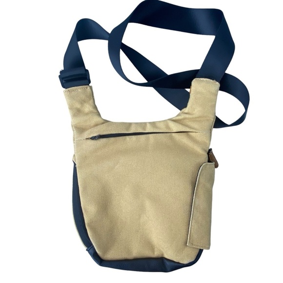 Apex tan crossbody sling travel festival bag with charger connection - Picture 2 of 15